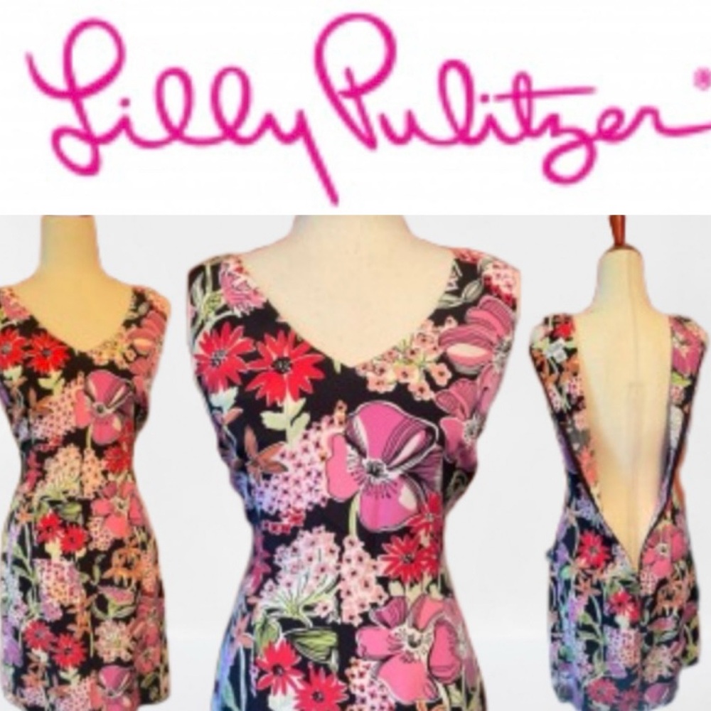 Lilly Pulitzer Silk Flower Market Dress - Picture 1 of 8
